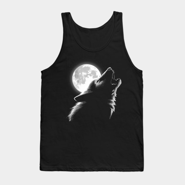 Wolf moon Tank Top by albertocubatas